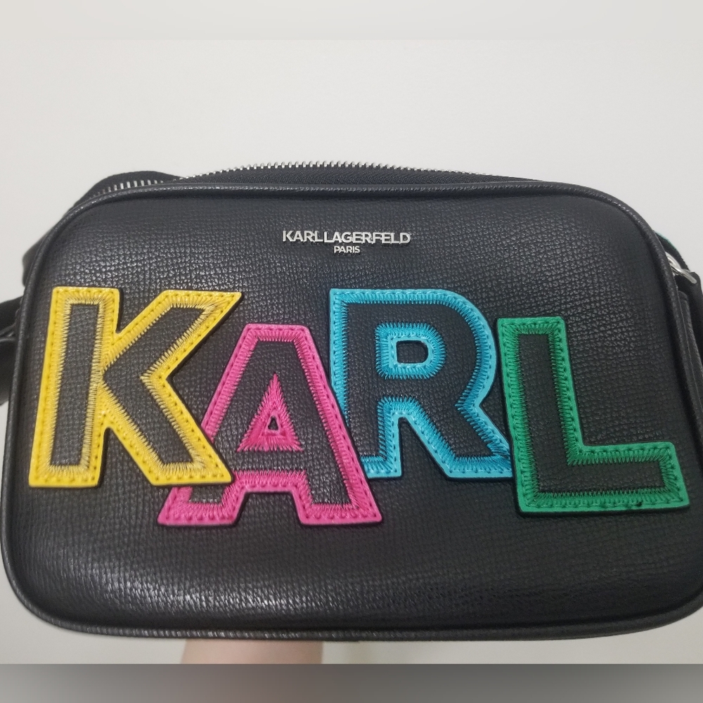 😍 EUC Karl Lagerfeld Paris colorful bag and strap- w mini bag! - Picture 3 of 13
